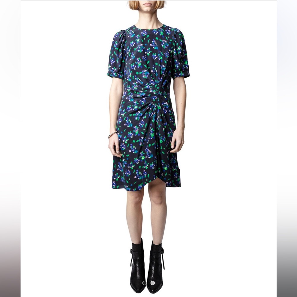 Zadig and Voltaire Rixe Bianca Flower Wool-Blend Mini Dress